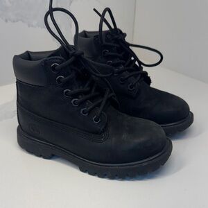 Kids Black Lace-Up Boots
